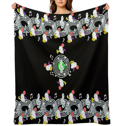 Music Moogle (Black&Green) Throw Blanket