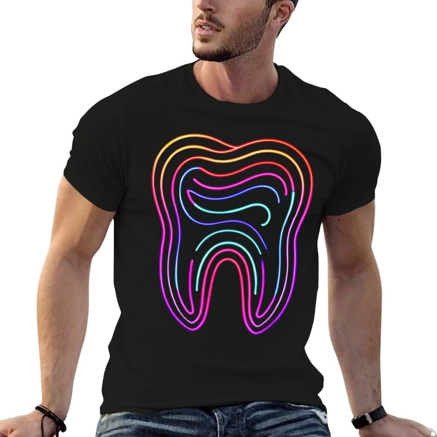 Dentist Retro Vintageth Dental Hygienist Assistant Tooth  Heathered Texture T-Shirt