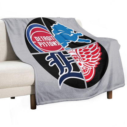 Detroit Sports Quad Throw Blanket