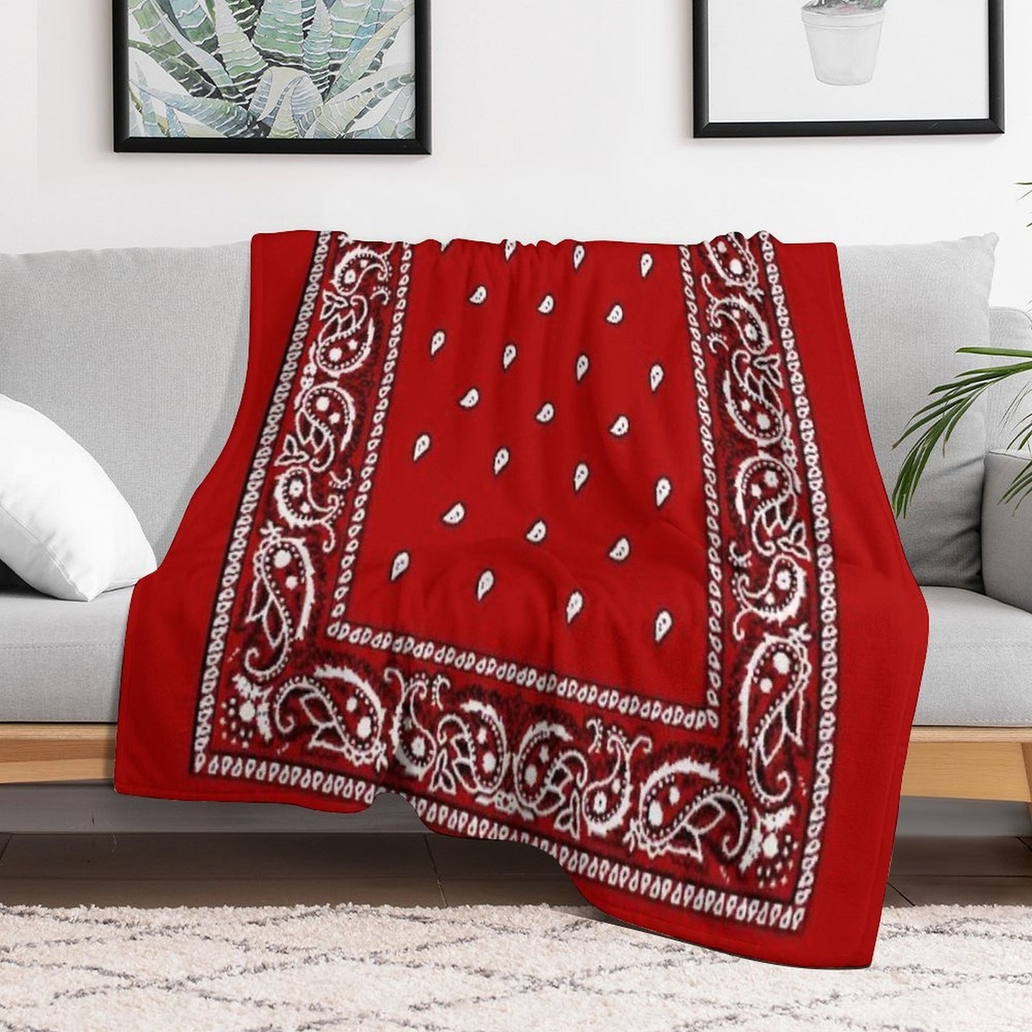 Red Bandana Throw Blanket