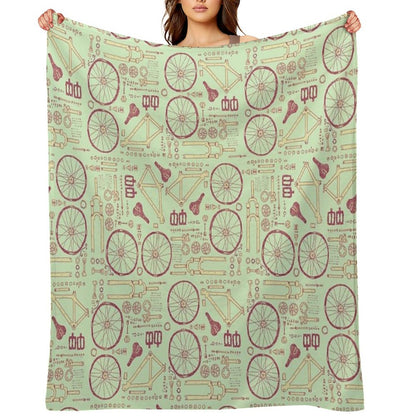 Bicycle Parts Throw Blanket