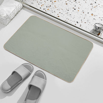 Desert Sage Grey Green Solid Color  Odorless Bath Mat