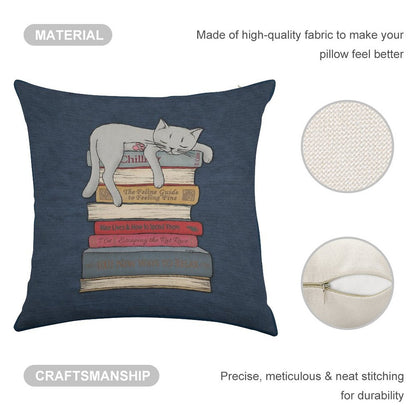 How to Chill Like A Cat Linen Throw Pillow Cover
