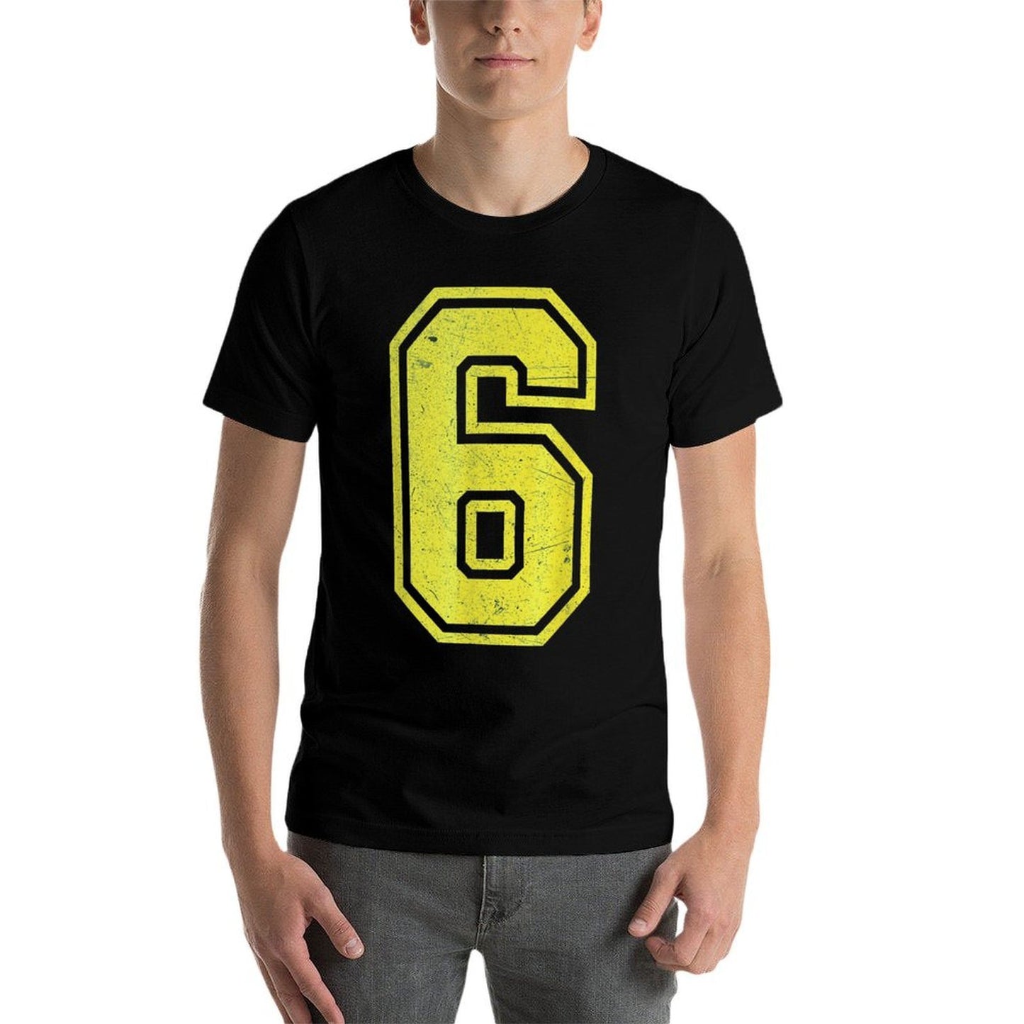 Number 6 Funny Meme 67 Graphic  Oversized Silhouette T-Shirt