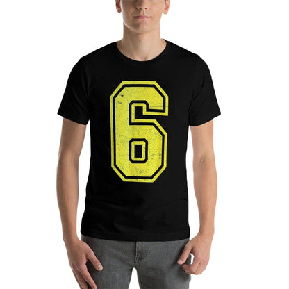 Number 6 Funny Meme 67 Graphic  Oversized Silhouette T-Shirt