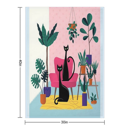 Sleek Black Cats Rule In This Urban Jungle Throw Blanket