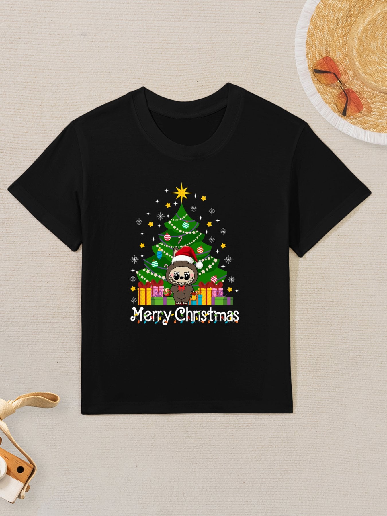 Labubu Lover Cute Labubu The Monsters Christmas Kids T-Shirt