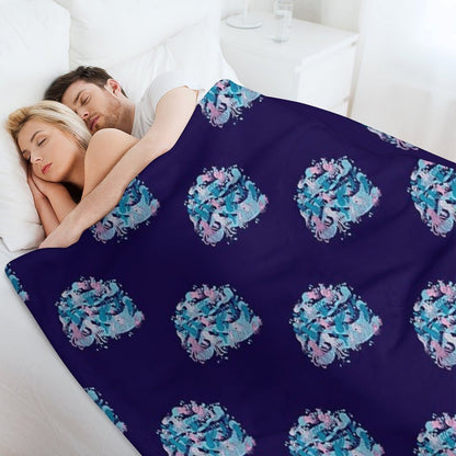 Octopus Party Throw Blanket