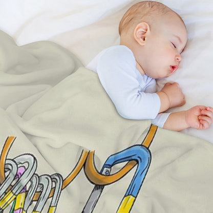 Rack of Rock Climbing Gear Throw Blanket