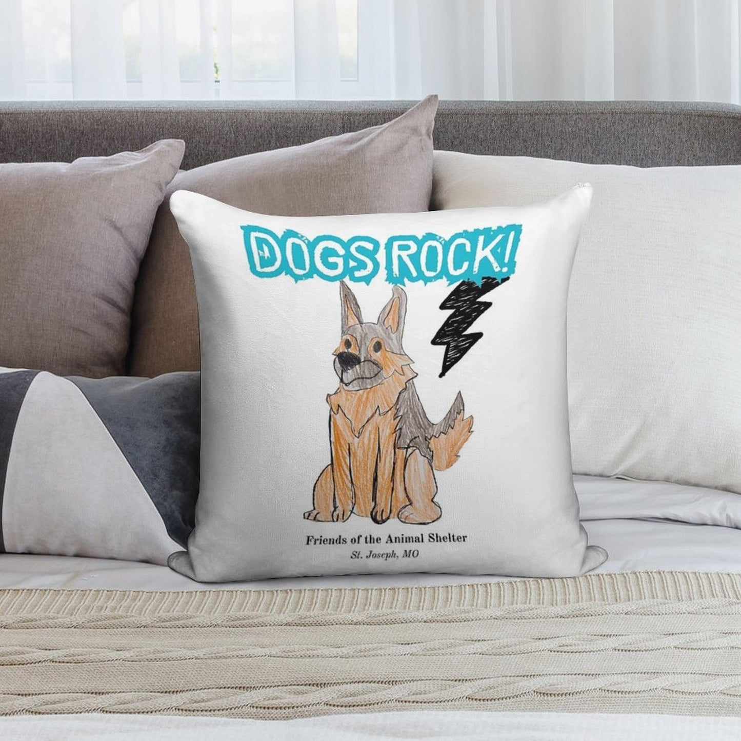 Dogs Rock Soft Multiple Sizes Throw Pillow
