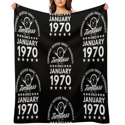 January Birthday Timeless Person - White Text Throw Blanket