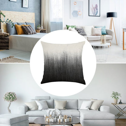 Charcoal Ombré Linen Throw Pillow Cover