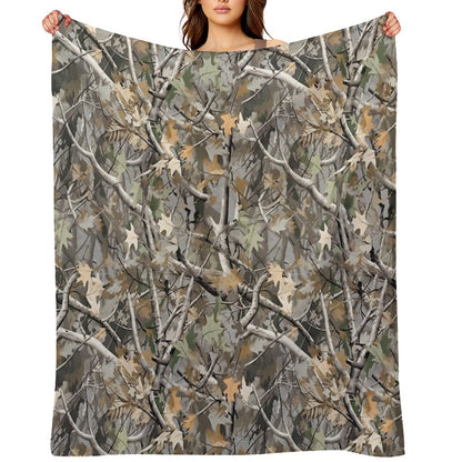 Camouflage Reel Tree Pattern Designs Throw Blanket