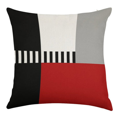Geometric Pattern Linen Throw Pillow Cover