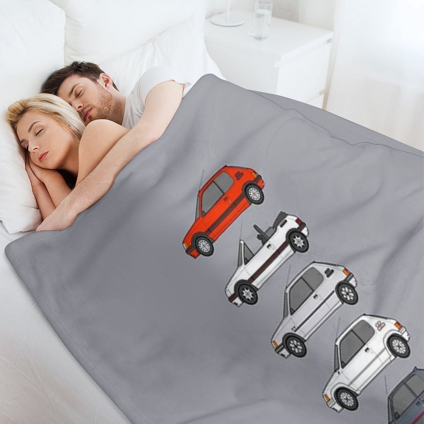 Peu Geot 205 Classic Car Collection Throw Blanket