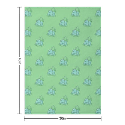Poke Starters Kanto Bulba Throw Blanket