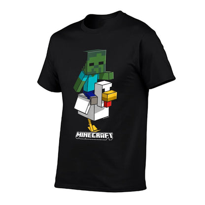 Minecraft Chicken Jockey Aiming To Attack  High-quality Stitching T-Shirt