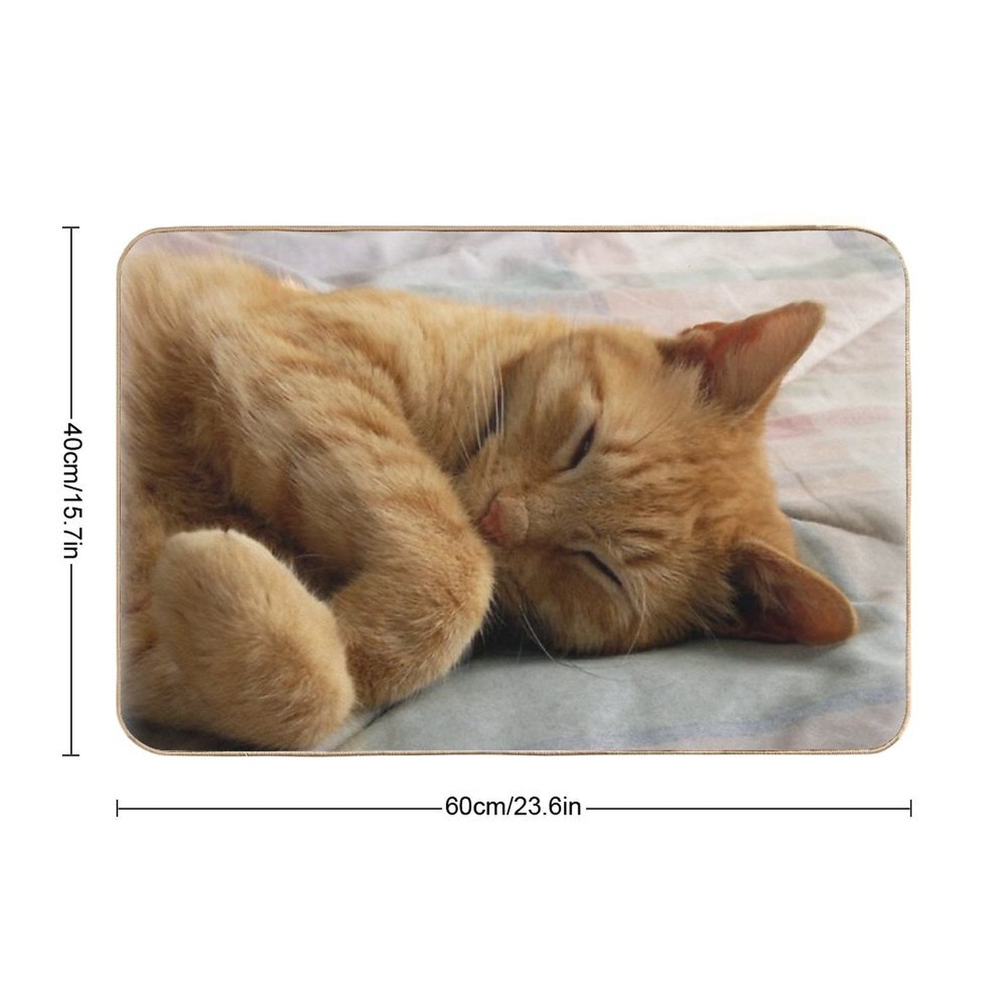 Ginger Cat Sleeping Bath Mat