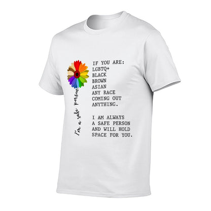 Sunflower LGBT Im A Safe Person, LGBT Pride Month  Relaxed-fit T-Shirt