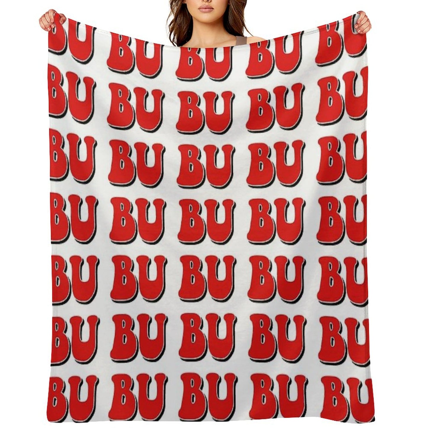 BU Boston University Throw Blanket