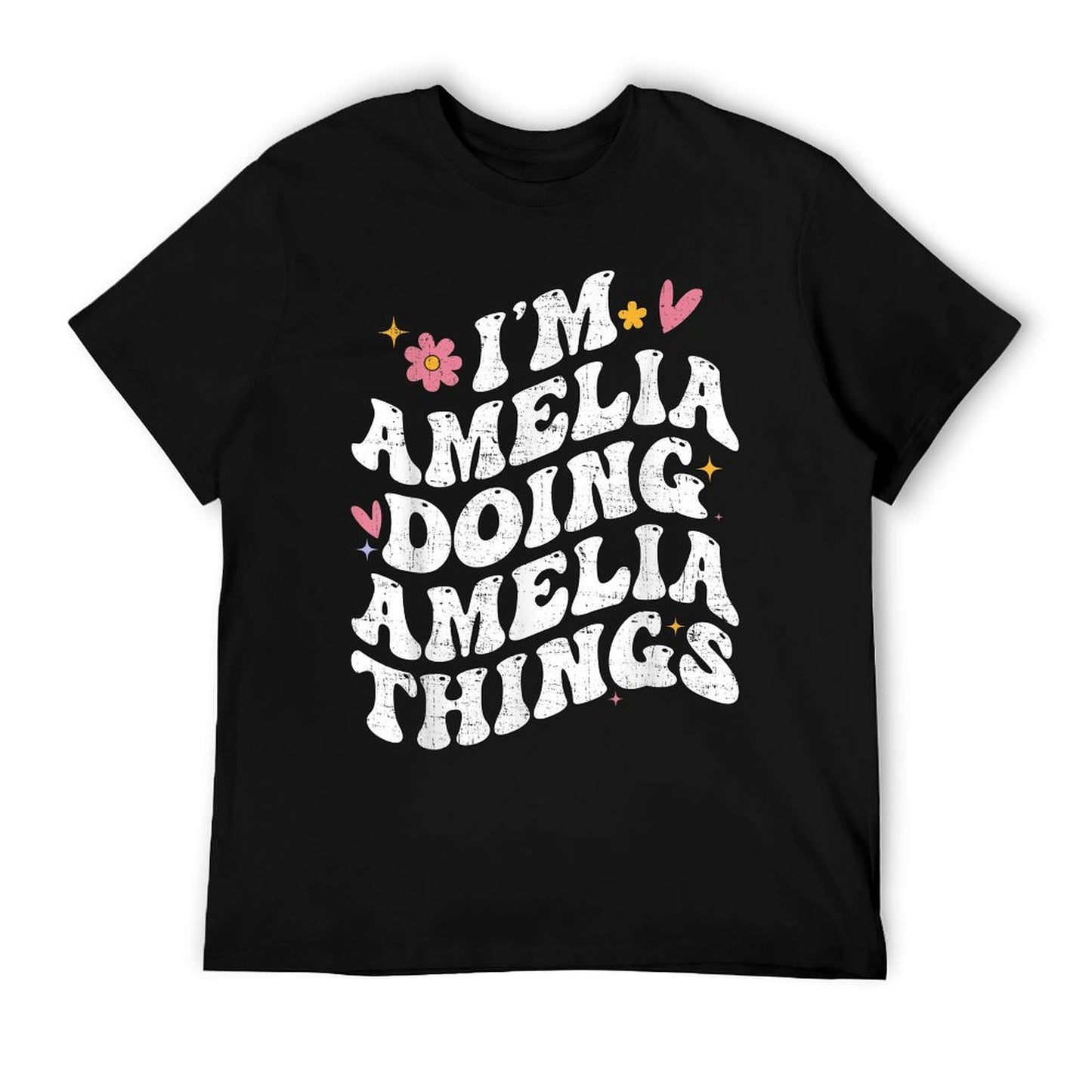 I&#39;m Amelia Doing Amelia Things Retro Groovy Personalized T-Shirt
