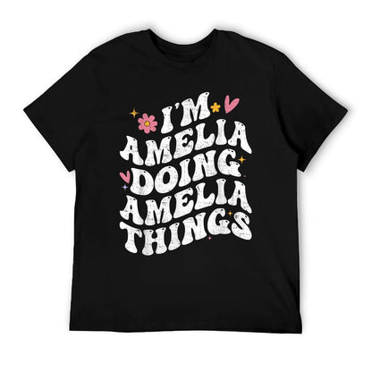 I&#39;m Amelia Doing Amelia Things Retro Groovy Personalized T-Shirt