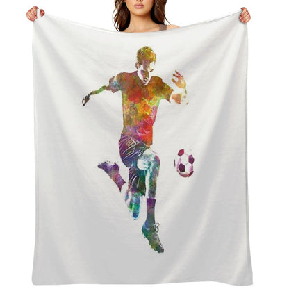 Man Soccer Football Player 09 Throw Blanket