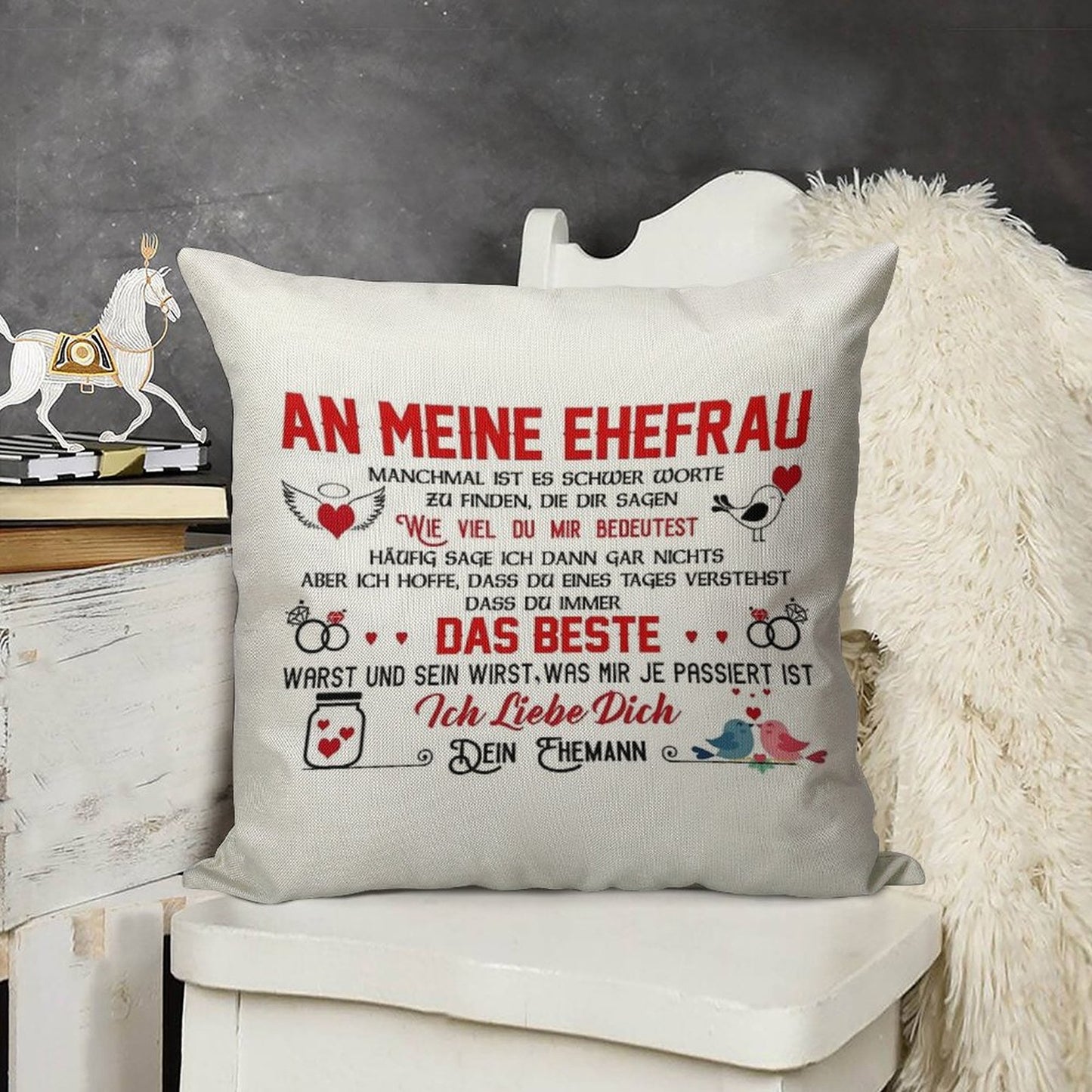 Gift for My Wife Perfect Gift Linen Throw Pillow Cover