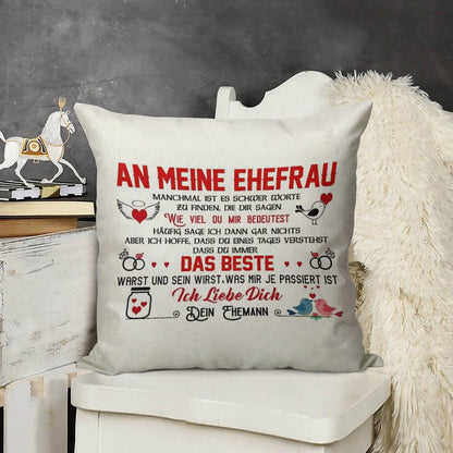 Gift for My Wife Perfect Gift Linen Throw Pillow Cover