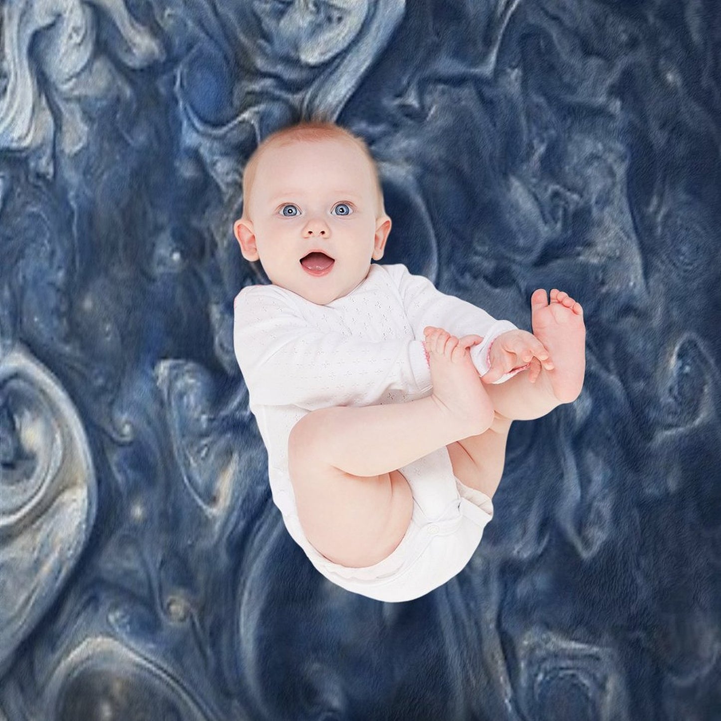Swirling Blue Clouds of Planet Jupiter from Juno Cam Throw Blanket