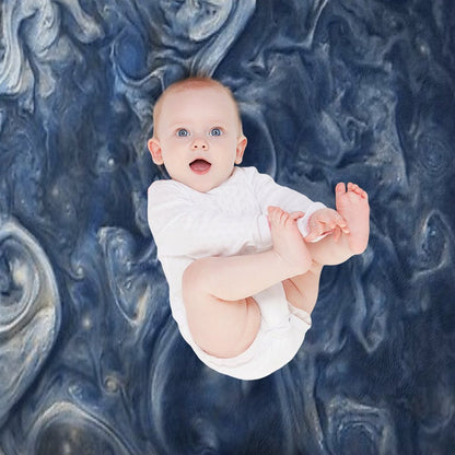 Swirling Blue Clouds of Planet Jupiter from Juno Cam Throw Blanket