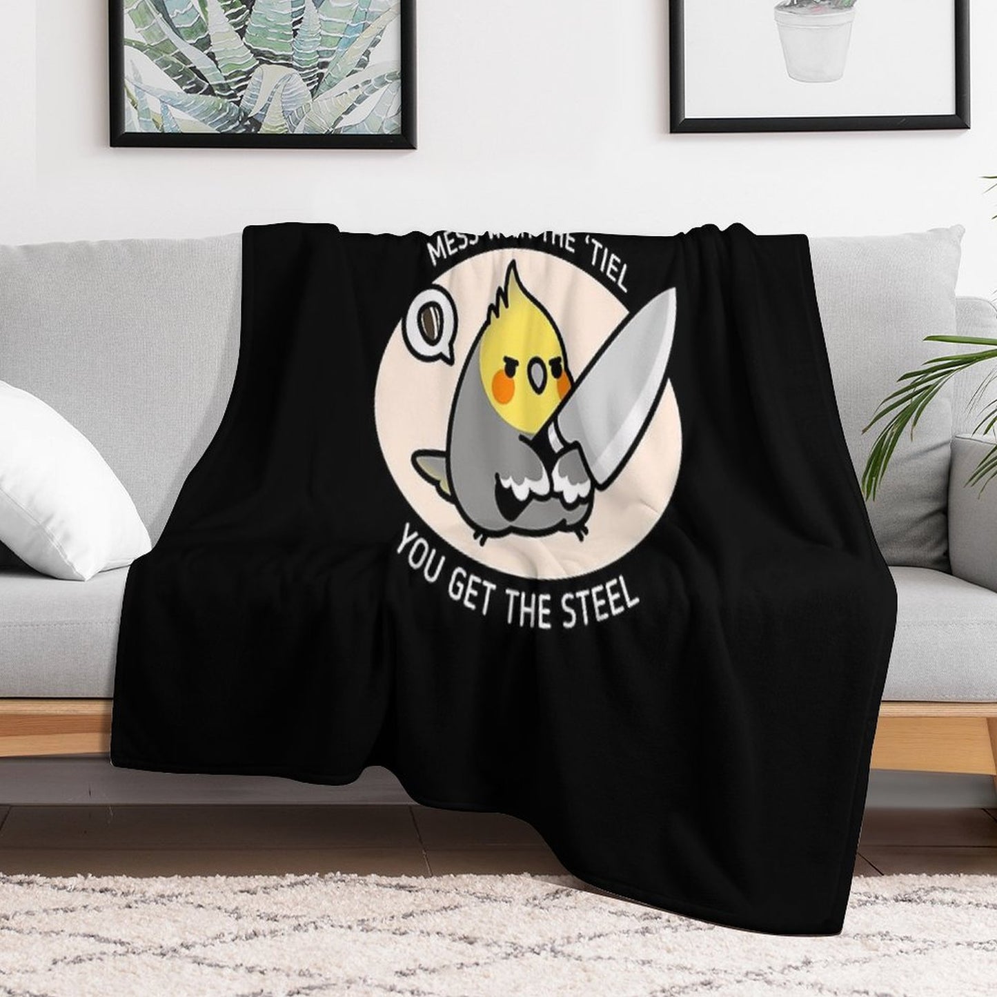 MESS WITH 'TIEL YOU GET THE STEEL Throw Blanket