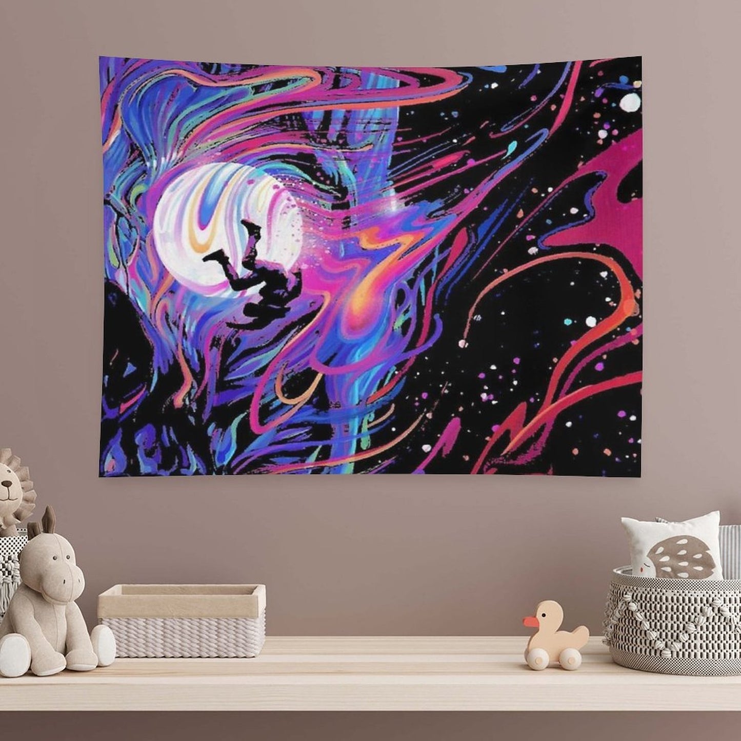 Fly Man on The Moon Tapestry