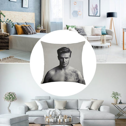 David Beckham Linen Throw Pillow Cover