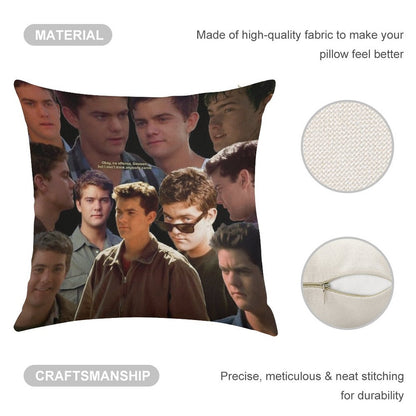 Joshua Jackson Collage Linen Throw Pillow Cover