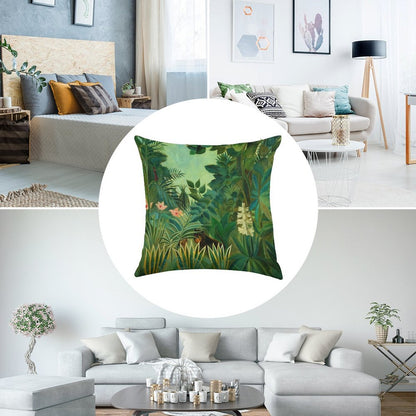 Henri Rousseau The Equatorial Jungle, 1909 Linen Throw Pillow Cover