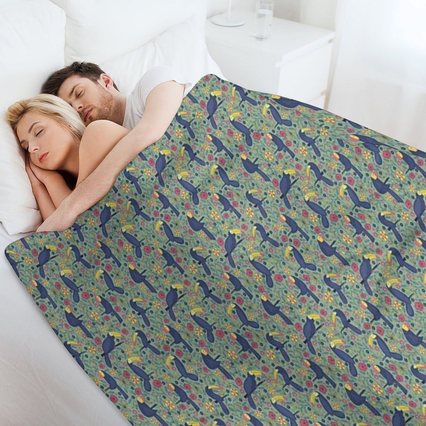 Pattern 83 - Toucans And Parrots Tropical Dream Throw Blanket