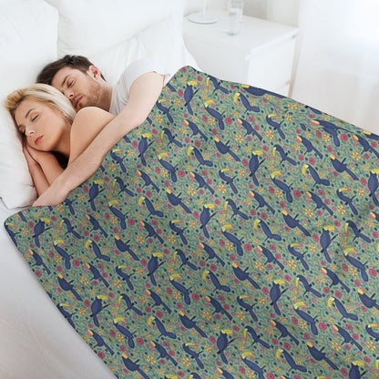 Pattern 83 - Toucans And Parrots Tropical Dream Throw Blanket