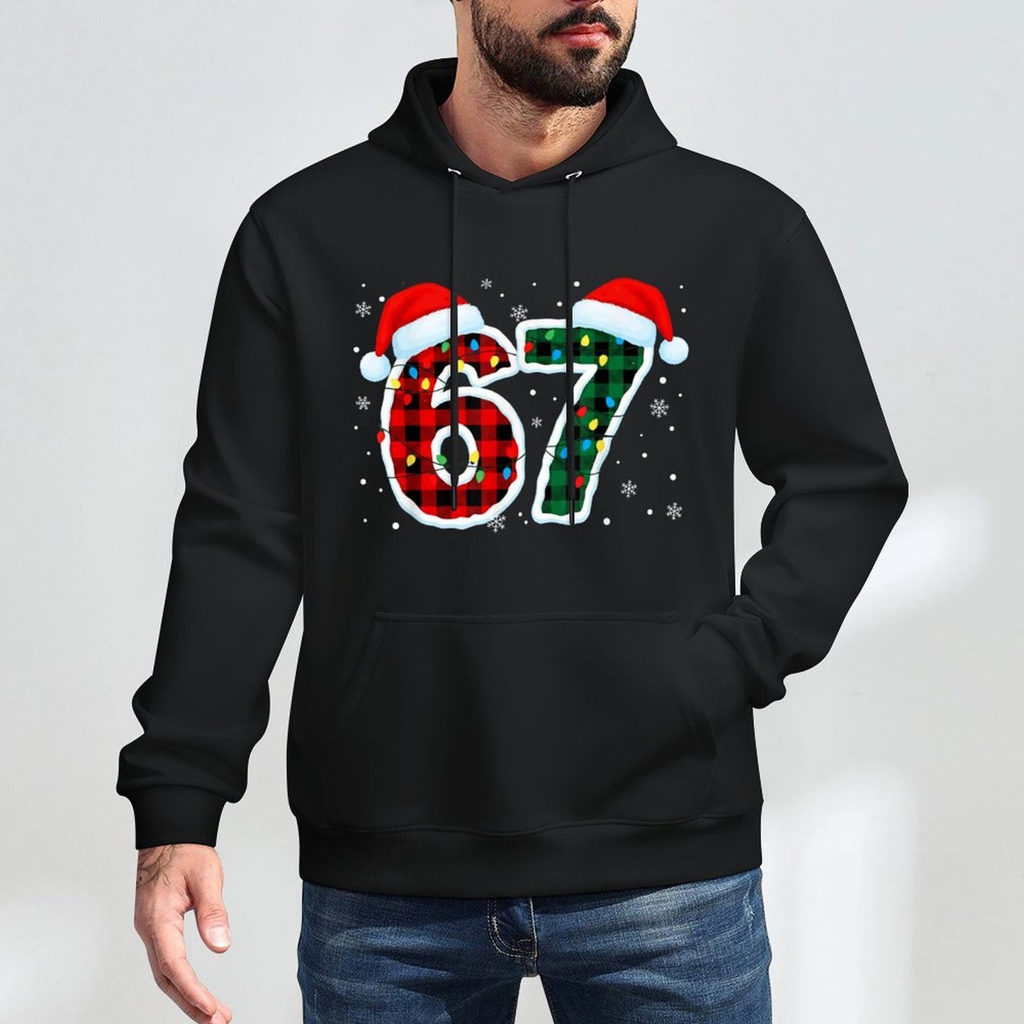 Funny 67 Six Seven Meme Christmas Pajamas Holiday Number 67 Moisture-Wicking Hoodie