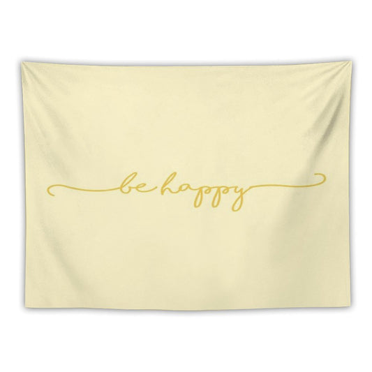 Be Happy-Yellow Tapestry