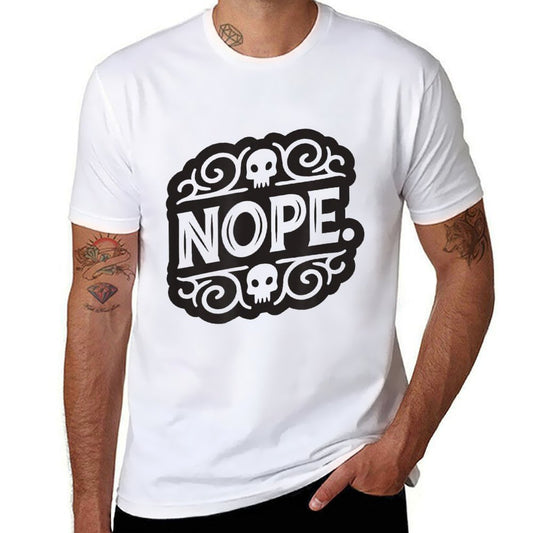 Nope  Ribbed Collar T-Shirt