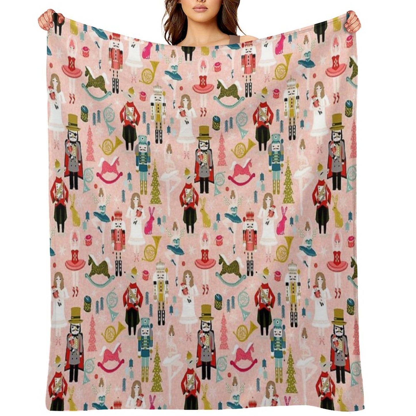 The Nutcracker - Blush by Andrea Lauren Throw Blanket
