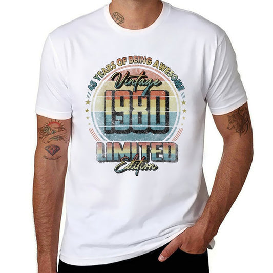 Vintage 1980 Limited Edition 45 Year Old 45th Birthday  Stretchy T-Shirt