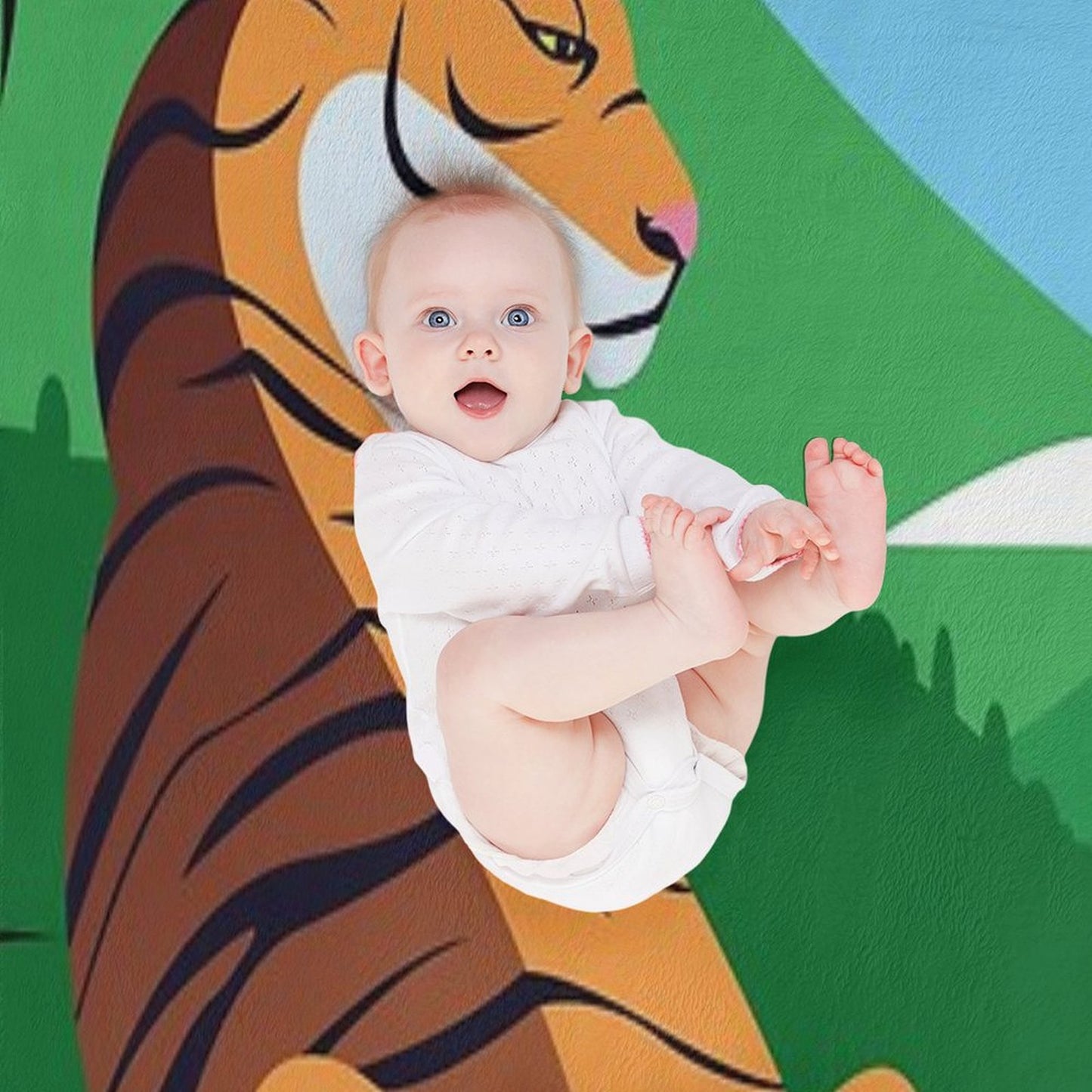 Tropical Tiger Throw Blanket