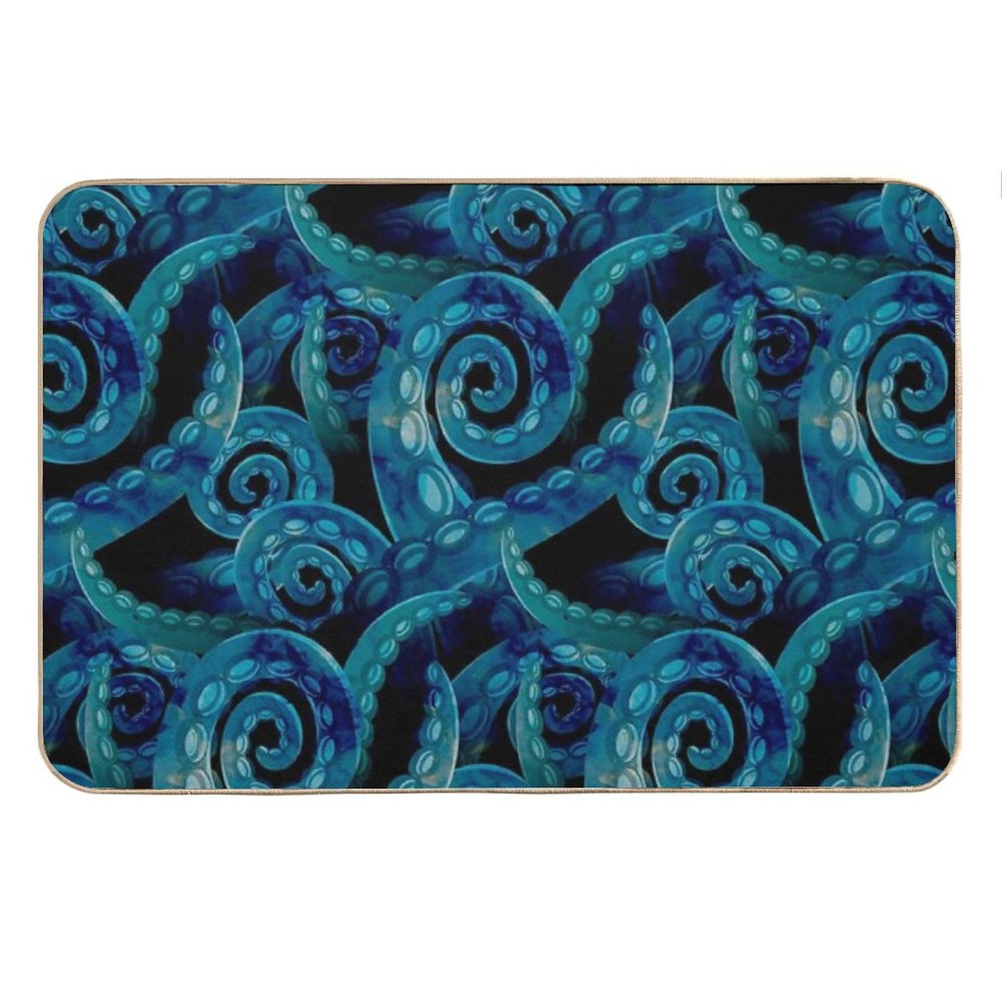 Octopus Tentacles - Blue - Deep Sea Nautical Bath Mat