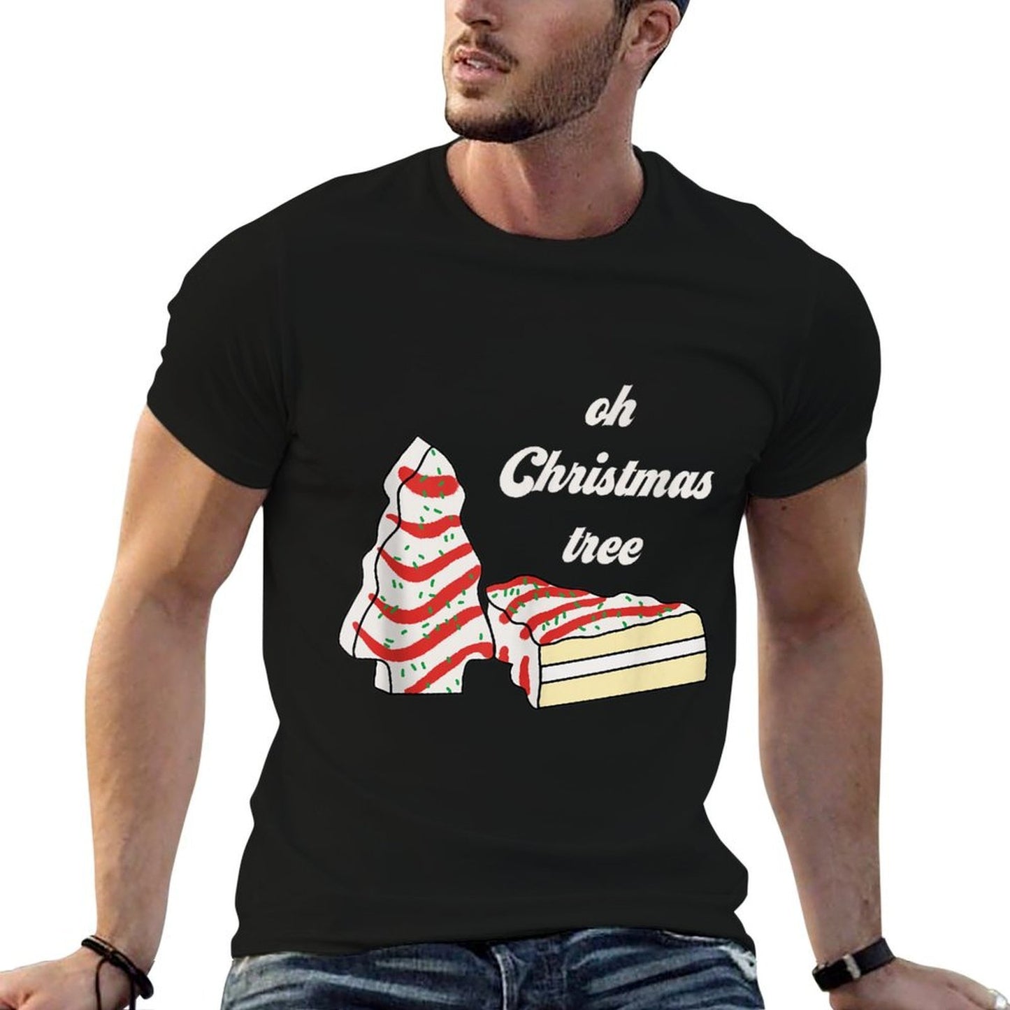 Oh Christmas Tree Cakes Debbie Funny Christmas Snack Cake  Trendy Pattern T-Shirt