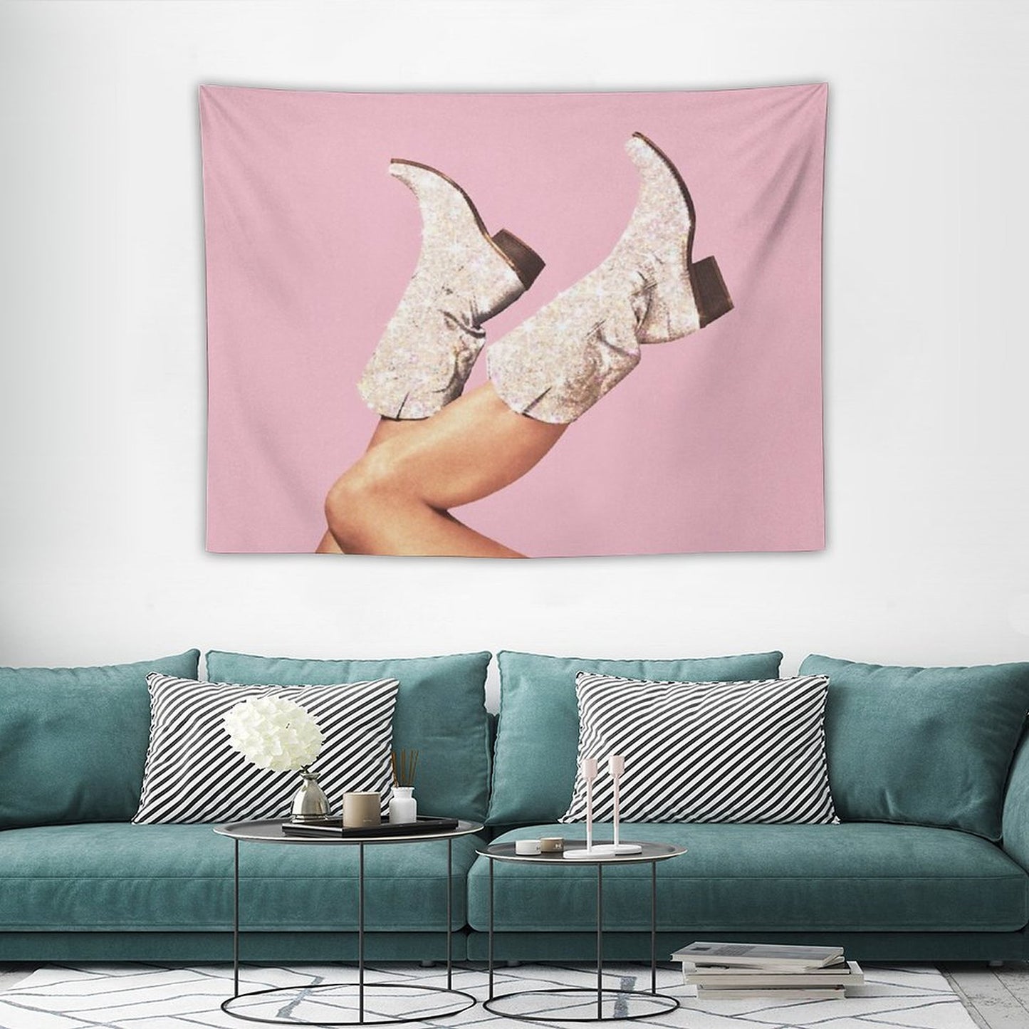 These Boots - Glitter Pink Tapestry
