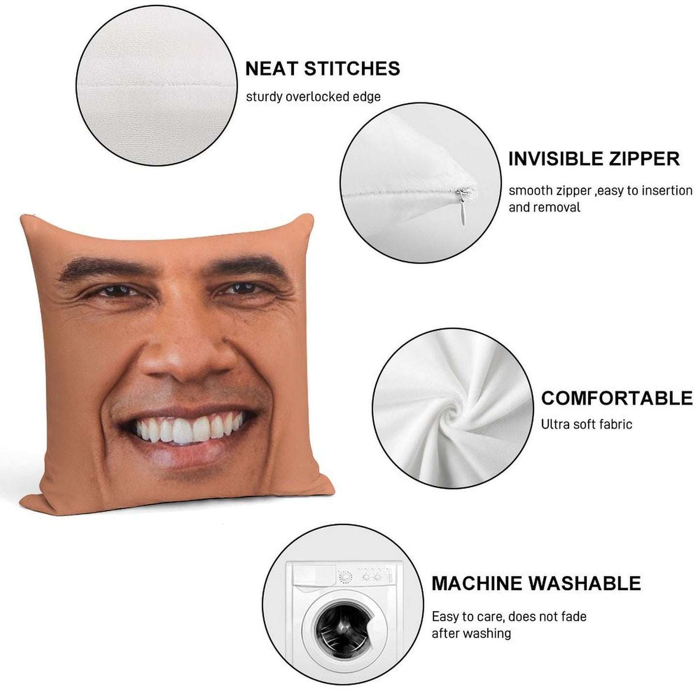 Obama Soft Multiple Sizes Throw Pillow