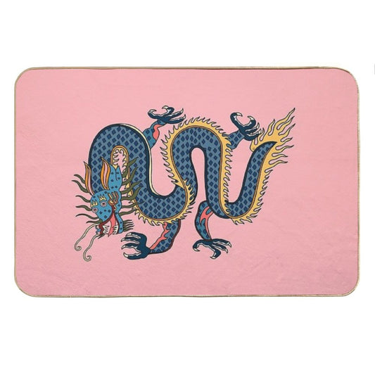 TIBETAN DRAGON RUG-pink Bath Mat