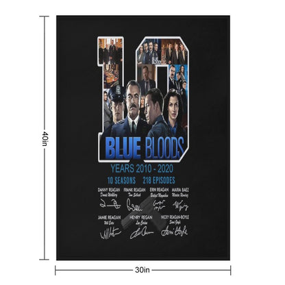 Blue Bloods Year 2010 – 2020 10 Seasons 218 Episodes Signatures Shirt Throw Blanket